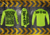 RUSTYBOAR Long Sleeve SAFETY GREEN CAUTION T-Shirt