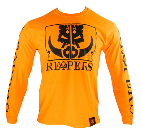 REAPERS Long Sleeve SAFETY ORANGE Card T-Shirt