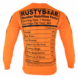 RUSTYBOAR Long Sleeve SAFETY ORANGE Nutrition T-Shirt