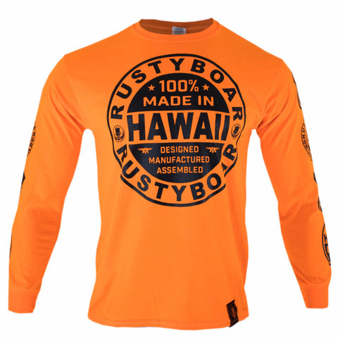 RUSTYBOAR Long Sleeve SAFETY ORANGE Nutrition T-Shirt