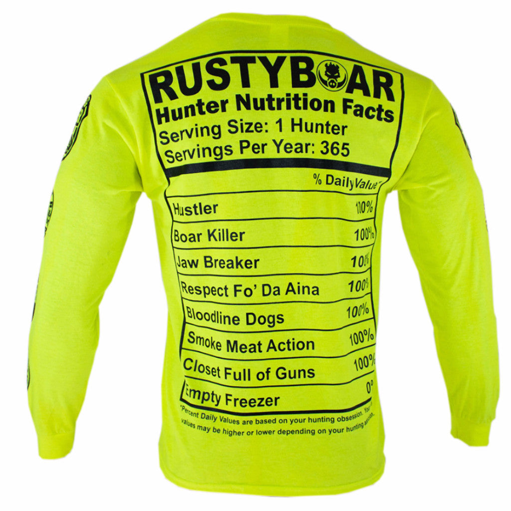 Trucker Nutrition Facts Long Sleeve T-Shirt