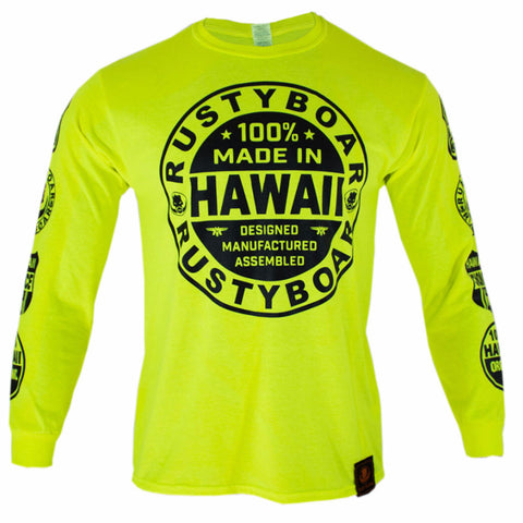 RUSTYBOAR Long Sleeve SAFETY GREEN Nutrition T-Shirt