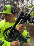 New Era Safety Green RUSTYBOAR Logo Trucker Hat