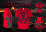 RUSTYBOAR Youth Short Sleeve RED Logo T-Shirt
