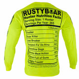 RUSTYBOAR Long Sleeve SAFETY GREEN Nutrition T-Shirt