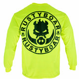 RUSTYBOAR Long Sleeve SAFETY GREEN Logo T-Shirt