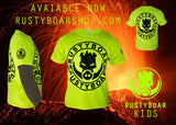 RUSTYBOAR Youth Short Sleeve SAFETY GREEN Logo T-Shirt