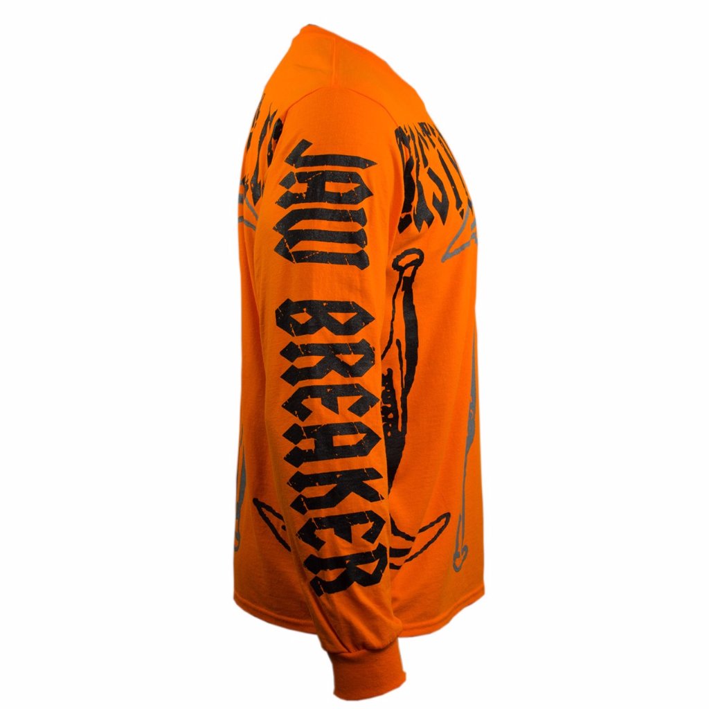 RUSTYBOAR Long Sleeve SAFETY ORANGE Jaw Breaker TShirt
